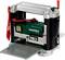 Raboteuse Metabo DH 330 avec un boîtier argenté et un intérieur vert. Comprend des leviers rouges et des boutons de sécurité pour le fonctionnement.
