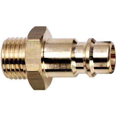 Raccord de tuyau en laiton, filetage mâle, forme conique, adapté pour connecter des tuyaux dans les systèmes sanitaires ou de CVCA.