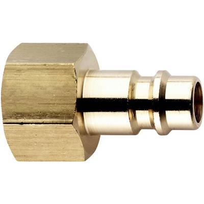 Raccord de tuyau en laiton avec écrou hexagonal et embout cylindrique lisse pour le branchement d'un tuyau ou d'un tube.