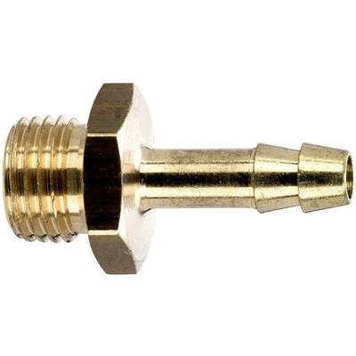 Raccord de tuyau en laiton avec un filetage externe d'un côté et un embout de tuyau de l'autre. Utilisé pour connecter des tuyaux.