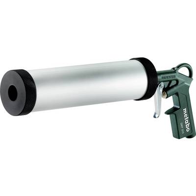 Applicateur de cartouche Metabo PATENTO avec tube cylindrique argenté et embouts noirs, utilisé pour les tubes de scellement ou de mastic.