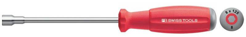 Tournevis à poignée rouge et embout métallique, portant l'inscription 'PB SWISS TOOLS'.