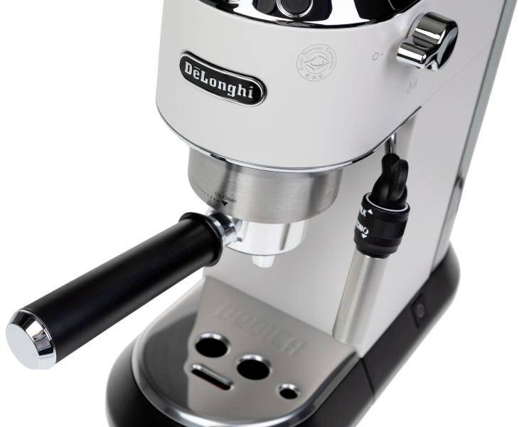 DeLonghi De'Longhi Siebträgermaschine Dedica EC 685.W Weiss Machine à expresso blanc 1350 W compatible pad E.S.E, avec e-2