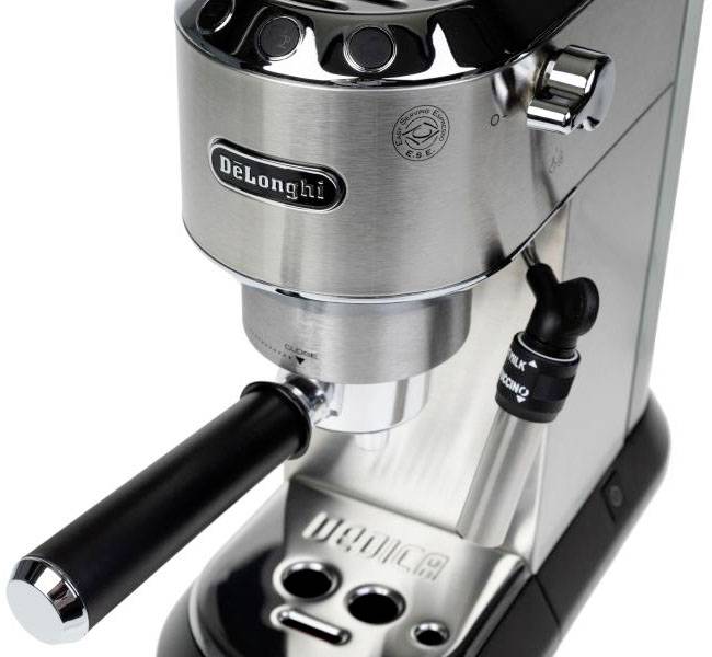 DeLonghi De'Longhi Siebträgermaschine Dedica EC 685.M Silber Machine à expresso argent 1350 W compatible pad E.S.E, avec-4