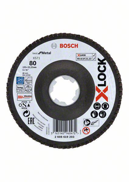 Bosch Accessories 2608619203 Disque à surfacer à lamelles Diamètre 125 mm Grain=80 1 pc(s)