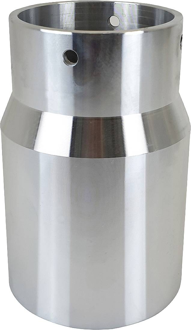 Adaptateur cylindrique métallique à plusieurs trous permettant de connecter des tubes ou des composants de machines dans des applications industrielles.