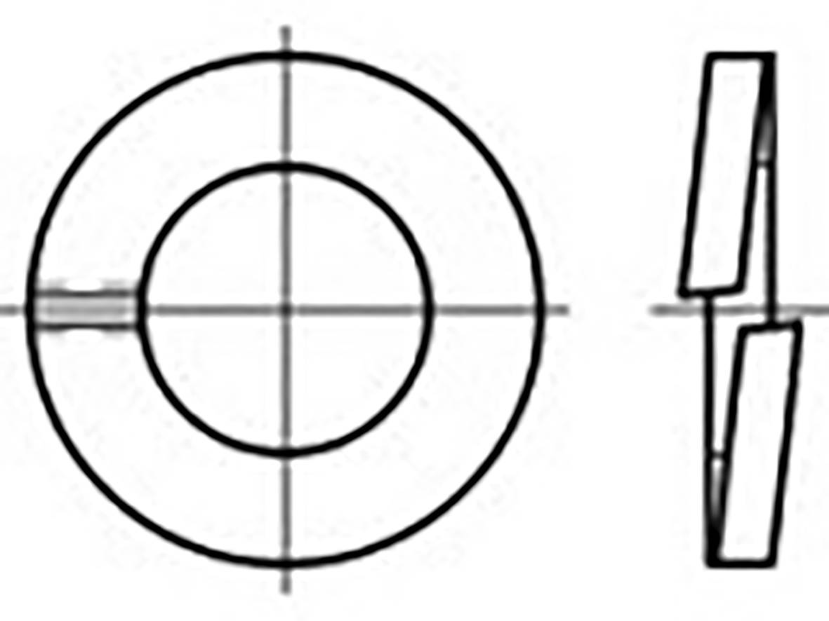 Dessin technique : Vue et coupe d'une rondelle à bords chanfreinés.