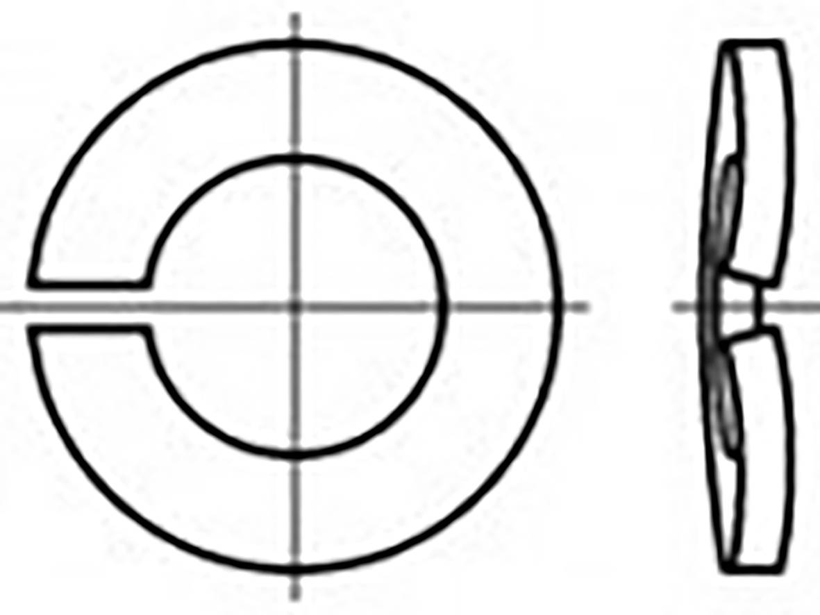 Dessin technique d'une coupe bidimensionnelle et d'une vue d'un objet circulaire avec un évidement intérieur.