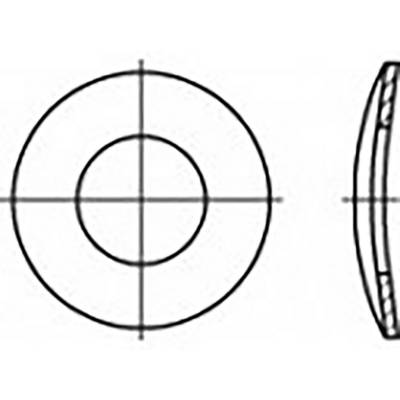 Esquisse d'un verre de lunettes concave en vue de dessus et en coupe transversale, montrant la courbure et l'épaisseur du verre.