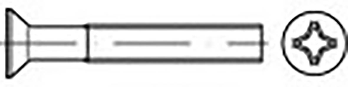 TOOLCRAFT TO-6863127 Vis à tête fraisée M3 16 mm cruciforme DIN 965 acier galvanisé 200 pc(s)