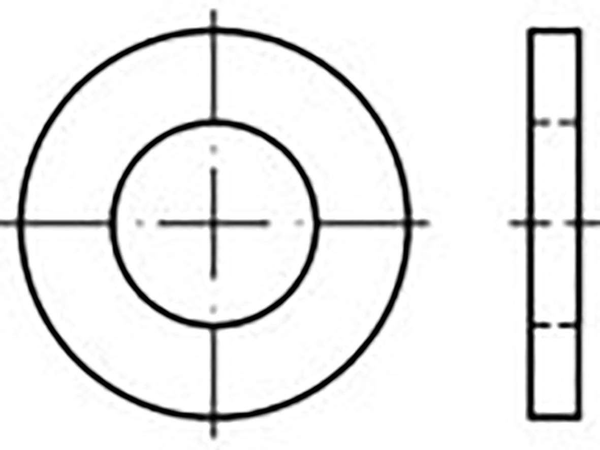 Dessin technique d'un cylindre avec vue frontale et vue latérale. La vue de face montre des cercles concentriques, la vue de profil indique la hauteur.
