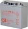 Une batterie au plomb-acide grise avec un tampon rouge et des spécifications techniques, fabriquée par CSB Energy Technology au Vietnam.