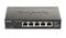 Un commutateur réseau noir D-Link avec cinq ports Ethernet et fonctionnalité PoE, adapté aux réseaux de petite à moyenne taille.