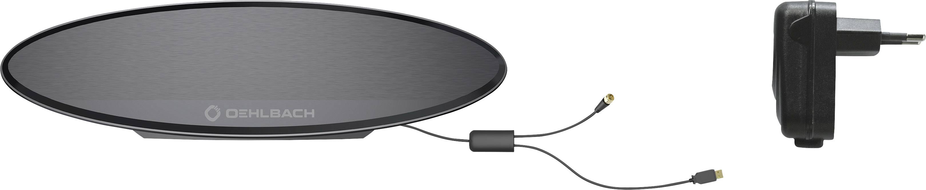 Oehlbach Scope Oval D1C17229 Antenne plate DVB-T/T2 active intérieure noir-1