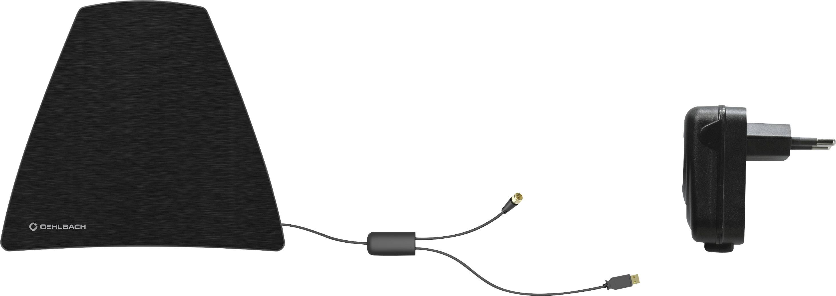 Oehlbach Scope Flat Antenne plate DVB-T/T2 active intérieure noir-1