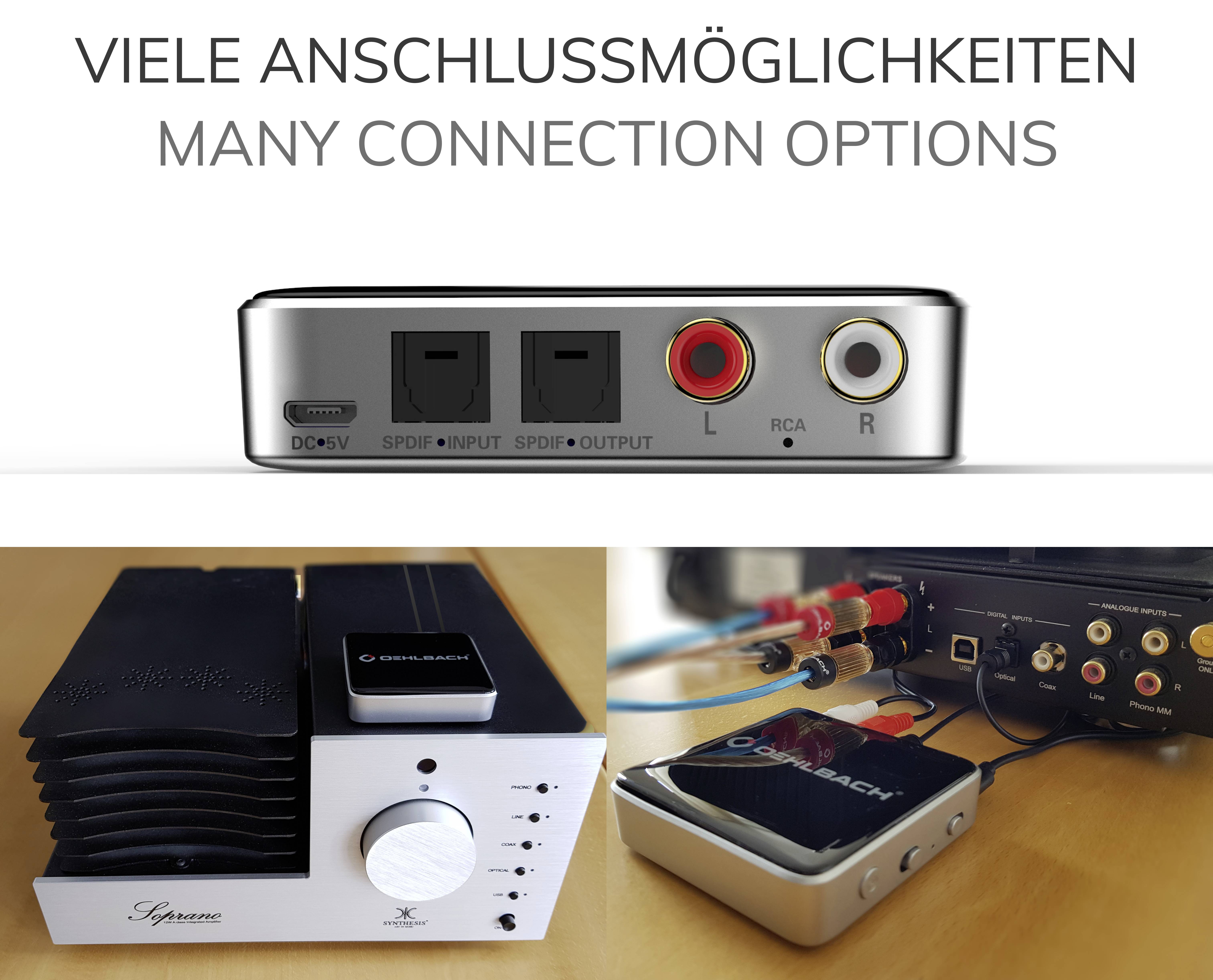 Oehlbach BTR Evolution 5.1 Emetteur/récepteur de musique Bluetooth® Version Bluetooth: 5.1 10 m technologie AptX-5