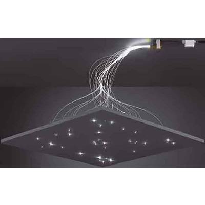 Panneau lumineux avec des points lumineux en forme d'étoiles, reliés par des fibres lumineuses à une source de plafond.