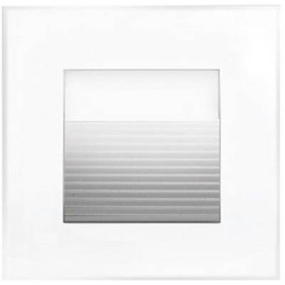 Veilleuse blanche carrée avec des lignes horizontales sous une zone supérieure lisse, probablement adaptée à un montage mural.