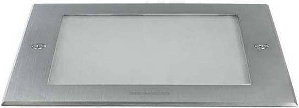 Couvercle rectangulaire métallique, probablement destiné à un encastrement au sol ou au mur, avec des vis visibles aux angles.