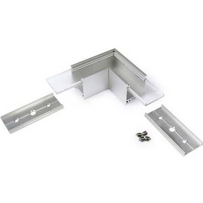 Ensemble de connecteurs d'angle en aluminium comprenant deux raccords droits et quatre vis. Adapté pour le montage de profilés LED.