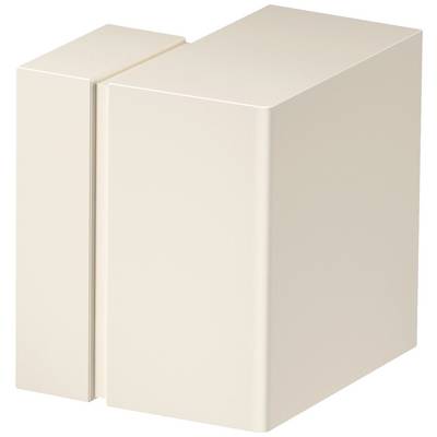 Bloc beige, rectangulaire, au design minimaliste, composé de deux parties aux bords légèrement décalés.