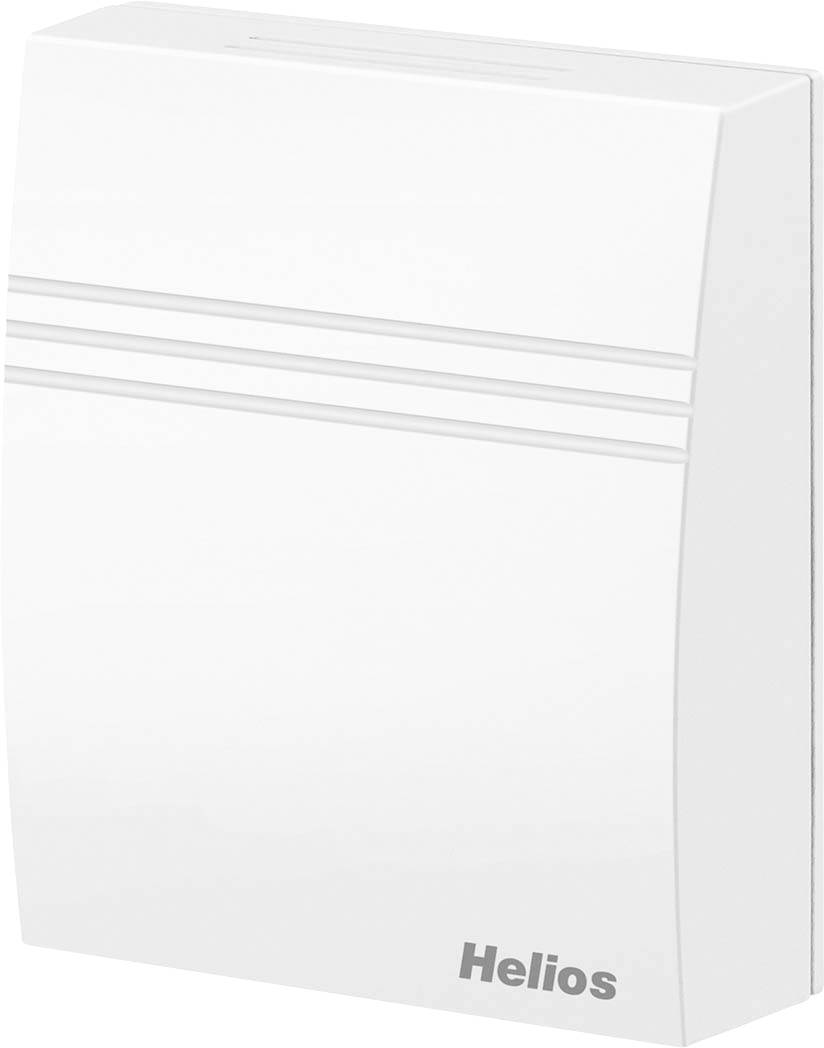 Un appareil de ventilation blanc de Helios à surface lisse et lignes horizontales, adapté à la ventilation des espaces intérieurs.