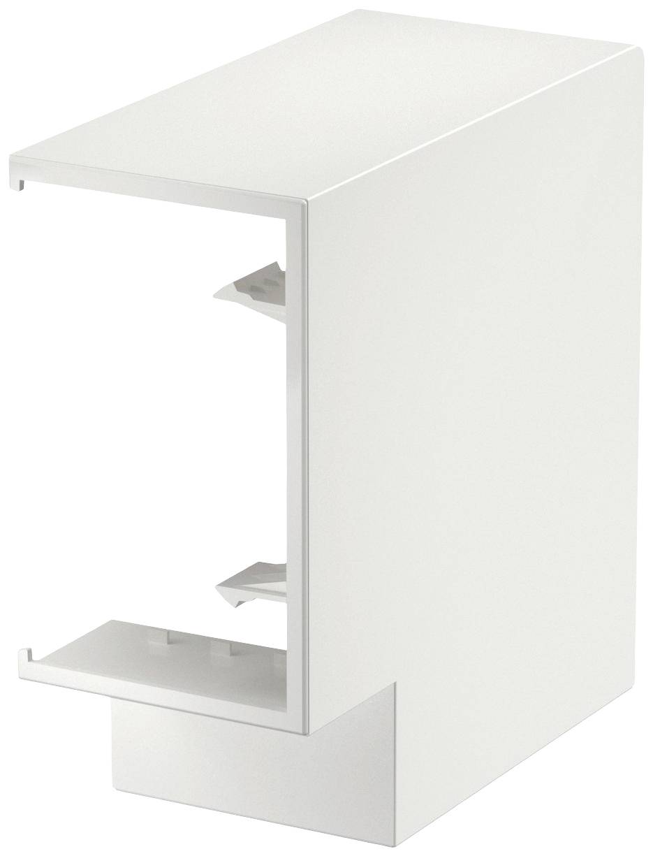 Un cadre métallique blanc rectangulaire aux extrémités ouvertes, probablement conçu comme un chemin de câbles ou un couvercle.