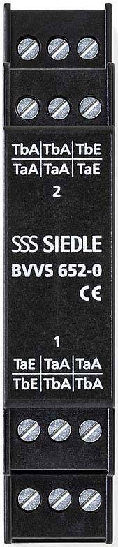 Composant électronique avec l'inscription 'SSS SIEDLE BVWS 652-0 CE', vis et bornes de connexion, probablement destiné à la communication de porte.