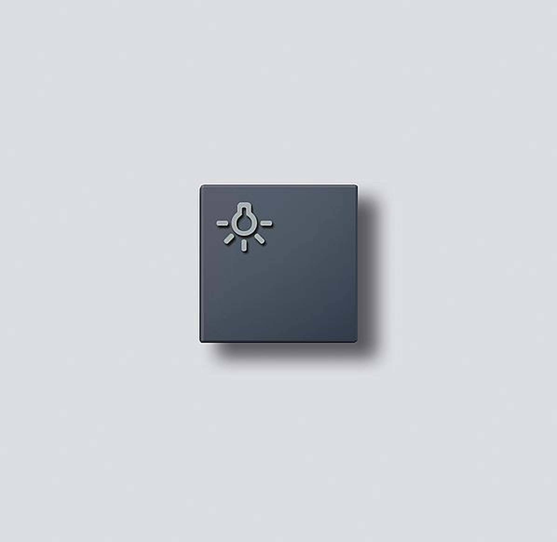 Un symbole carré avec une icône stylisée d'ampoule en son centre, représenté sur un fond gris clair.