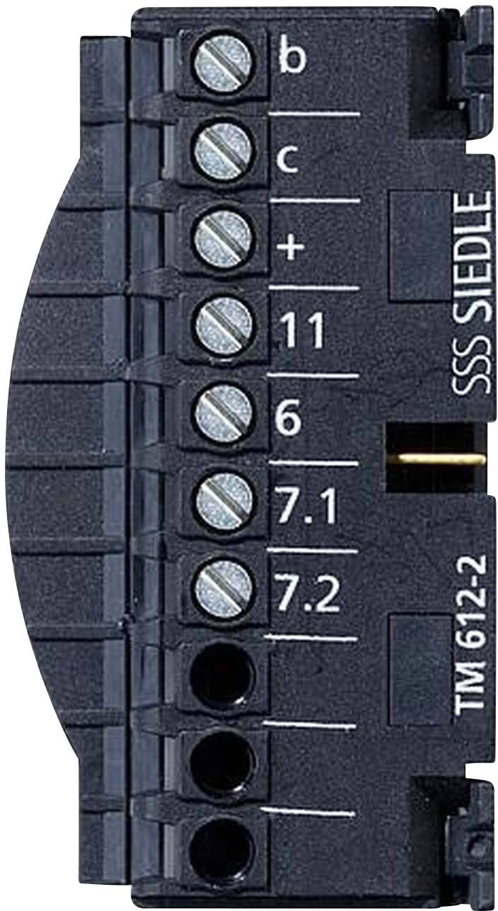 Un dispositif électronique avec des connexions marquées et portant l'inscription « SSS SIEDLE TM 612-2 ».