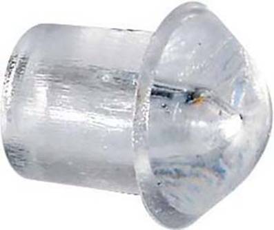 Un bouchon en plastique transparent, à surface lisse et de forme conique, utilisé comme protection ou couverture dans des applications techniques.