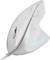 Souris d'ordinateur ergonomique blanche avec repose-pouce et éclairage LED bleu.