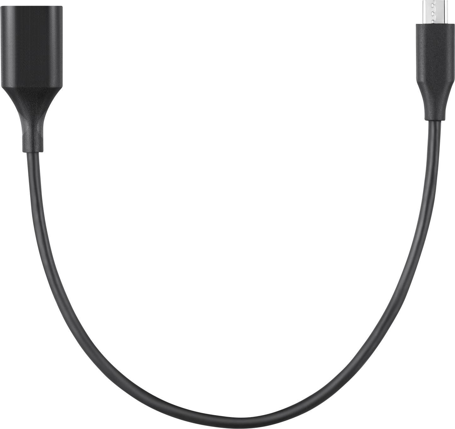 Un câble adaptateur noir avec une connexion USB-C d'un côté et une prise jack 3,5 mm de l'autre.