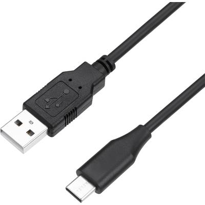 Un câble USB noir avec une fiche USB-A et une fiche USB-C, adapté pour connecter et charger des appareils électroniques.