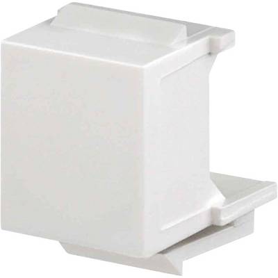 Un insert en plastique blanc, de forme rectangulaire, destiné à équiper les prises murales pour recevoir des connexions réseau ou d'autres modules.