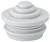 Bouchon en plastique gris arrondi avec plusieurs bagues étagées, portant l'inscription 'M/16' visible, probablement utilisé pour l'étanchéité.
