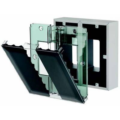 Un appareil transparent et vert avec un couvercle de protection. Il montre des composants d'installation électrique qui peuvent être exposés à découvert.