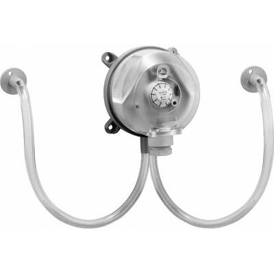 Manomètre métallique avec deux tubes de raccordement courbés, utilisé pour mesurer la pression de gaz dans des applications industrielles.