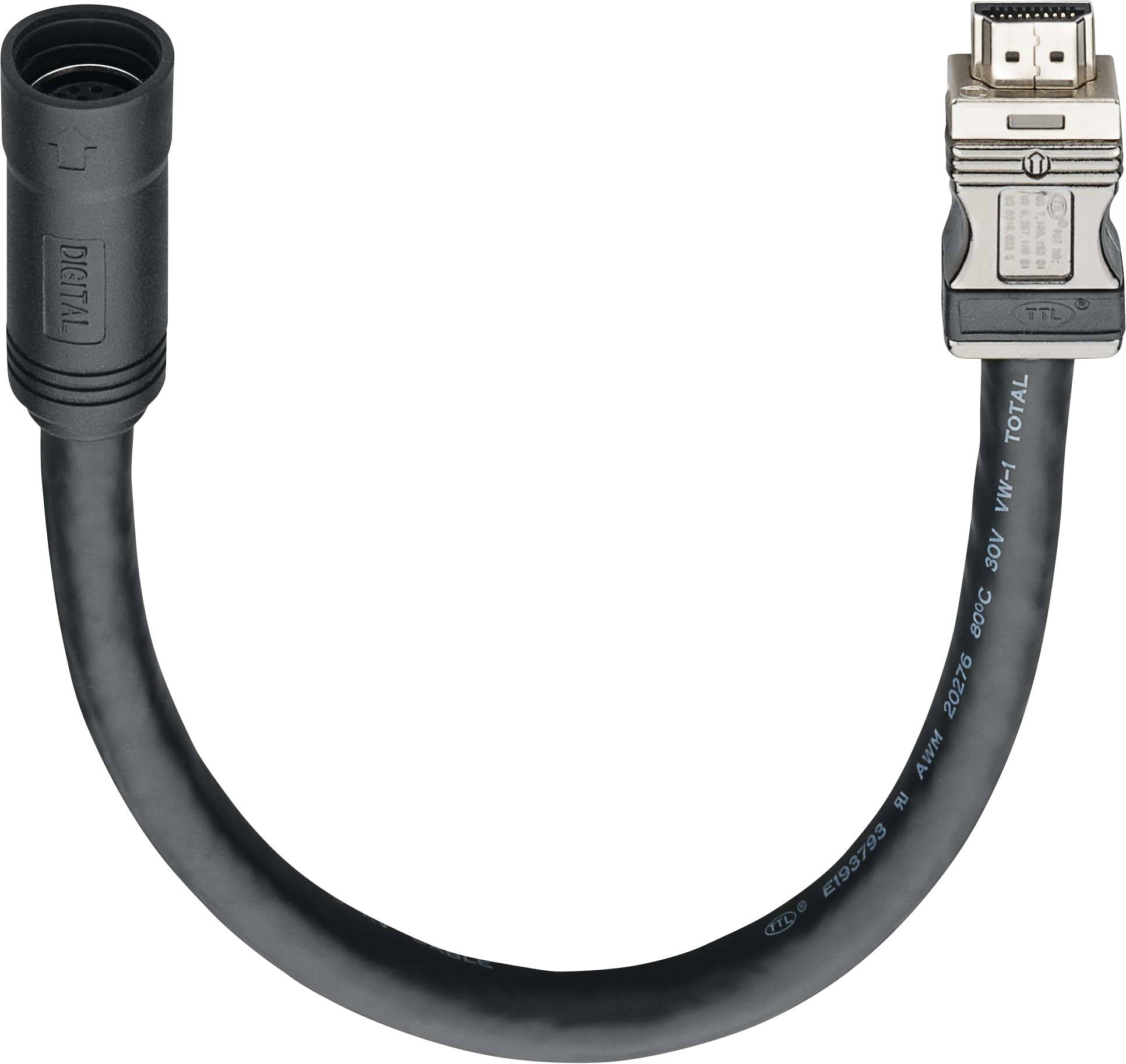 Câble adaptateur Rutenbeck HDMI Fiche mâle HDMI-A, Fiche mâle HDMI-A 5.00 m 17610205 Câble HDMI-1