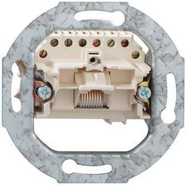 Rutenbeck UAE 8(8)Up 0 Prise réseau encastré insert avec plaque centrale et châssis CAT 3  blanc
