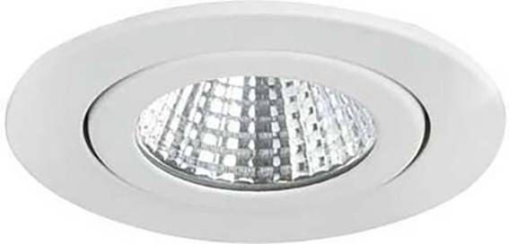 Spot encastrable LED rond en boîtier blanc, adapté pour une installation au plafond, doté d'un intérieur réfléchissant pour amplifier la lumière.