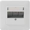 Rutenbeck 139112100 Prise réseau montage apparent (en saillie) insert avec plaque centrale et châssis CAT 6a blanc pur