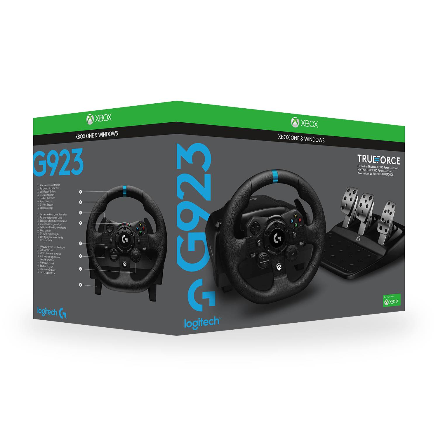 Logitech Gaming G923 Volant USB PC, Xbox One S, Xbox Series X, Xbox One noir-10