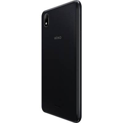 Un smartphone noir de Wiko, vu de dos, avec un appareil photo dans le coin supérieur gauche.