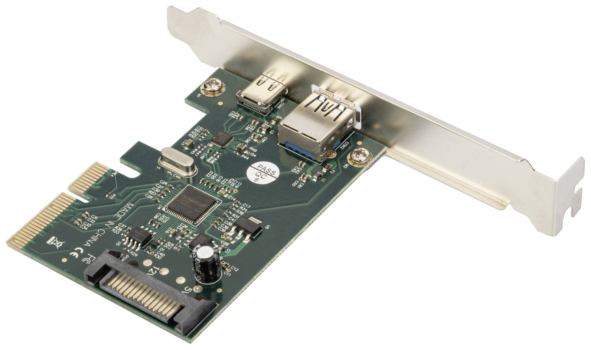 Une carte d'extension PCI avec deux ports USB. Elle est utilisée pour étendre les connexions d'un ordinateur.