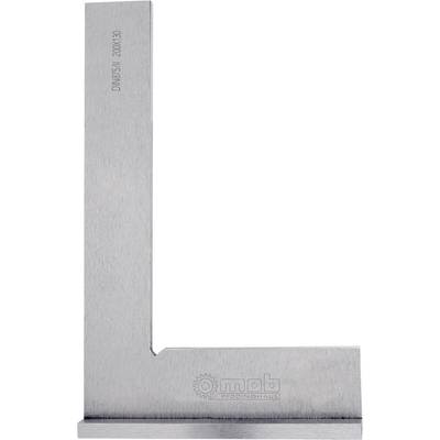 Équerre de précision à surface métallique brillante, marquée 'DIN875/1'. Utilisée pour mesurer précisément les angles droits dans l'usinage des métaux.