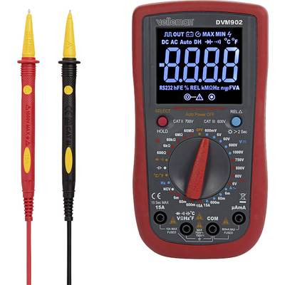 Velleman DVM902 Multimètre numérique CAT IV 600 V Affichage (nombre de points): 6000-0