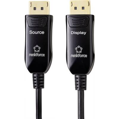 Deux câbles HDMI noirs portant les inscriptions « Source » et « Display », chacun de la marque Renkforce, reconnaissables à leurs connecteurs dorés.