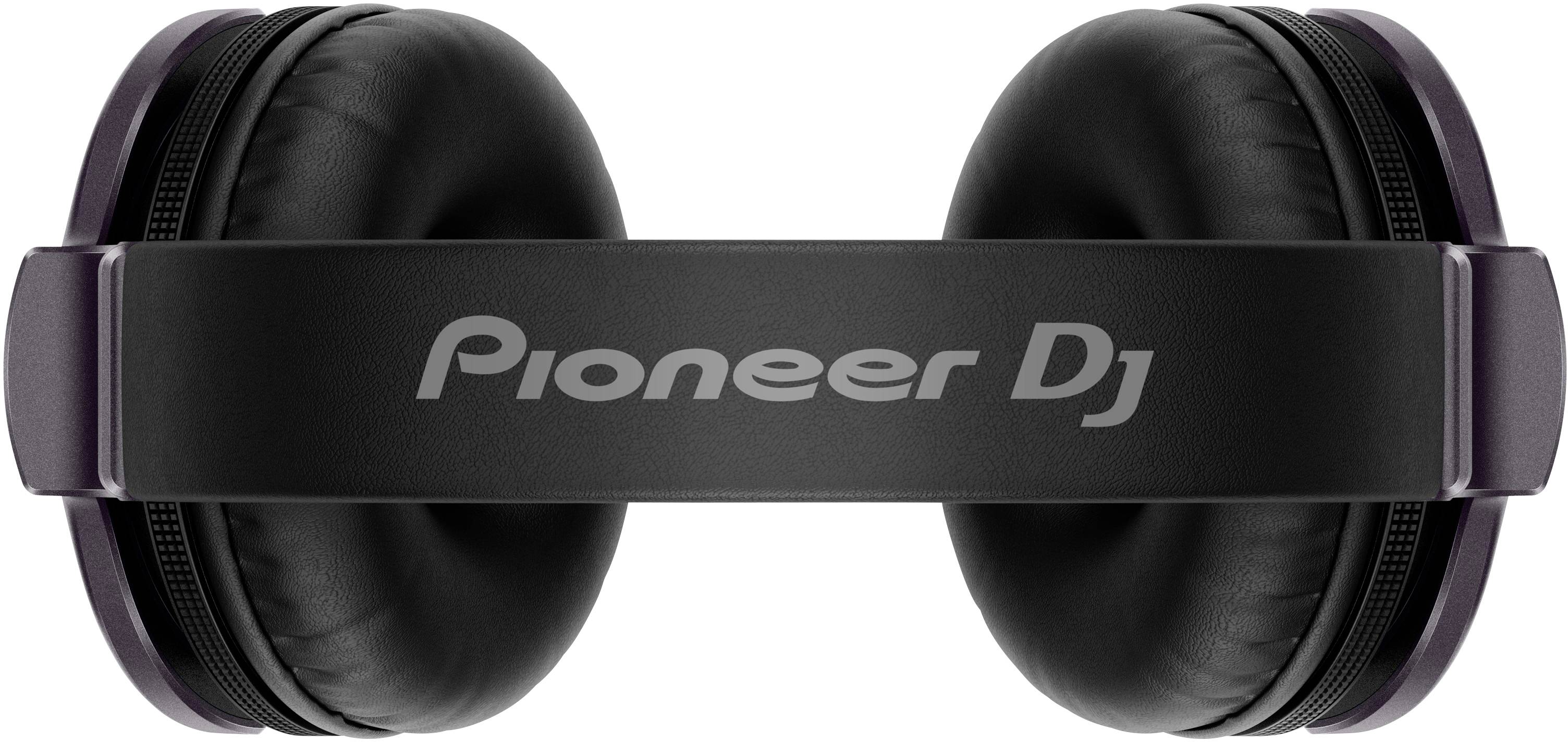 Casque audio noir avec arceau, portant l'inscription 'Pioneer DJ' sur l'arceau.
