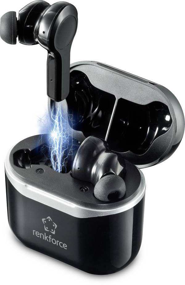 Renkforce RF-NCE-500  Écouteurs intra-auriculaires Bluetooth  noir Noise Cancelling micro-casque, volume réglable